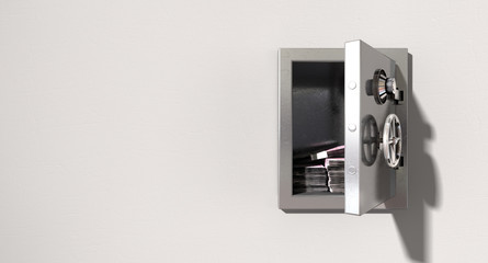 Open Safe On Wall With Euros © alswart