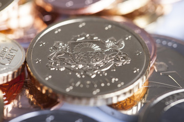 Latvian euro coins.