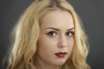 Naklejka premium Young beautiful woman studio isolated. Sensual model fashion pos