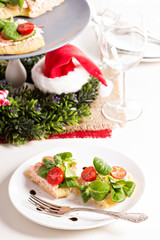 Smoked trout crostini for Christmas dinner