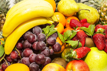 background of fresh fruits