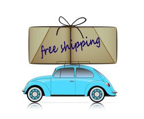 compact car with free shipping parcel