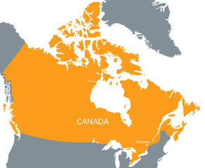 orange map of Canada