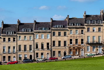 Houses overlooking a park in Bath, UK