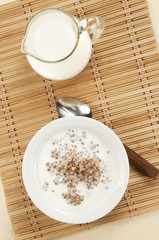 Buckwheat kasha with milk