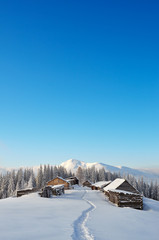 Hut in a mountain valley