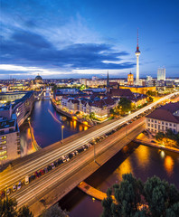 Fototapeta premium Berlin, Germany Skyline Scene