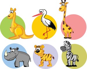 Naklejka premium Набор милый мультфильм животных