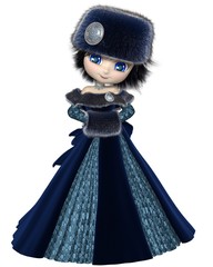 Toon Winter Princess in Blue