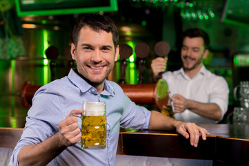 Man in beer pub.