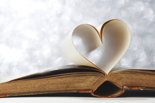 Heart inside a book