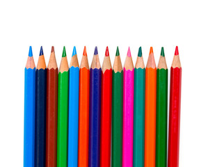 colorful pencils isolated on white background