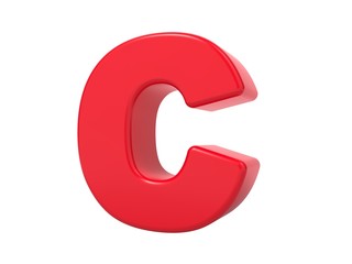 Fototapeta premium Red 3D Letter C.