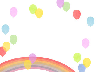 Rainbow and balloons
