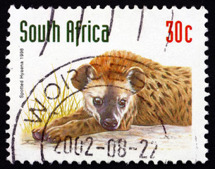 Postage stamp South Africa 1998 Spotted Hyena, animal