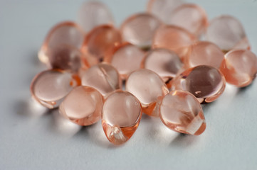 Pink teardrop glass beads
