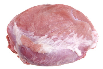a piece of fresh pork meat isolated on white background