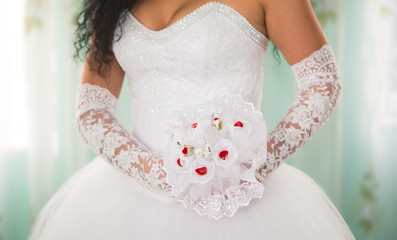 bride in a dress