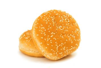 hamburger buns isolated