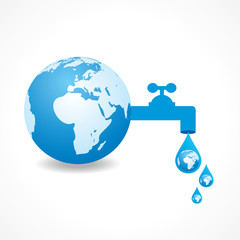 save water concept with earth stock vector