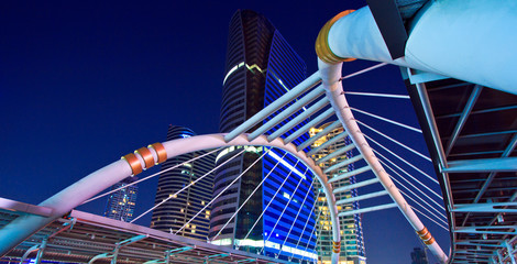 Bridge at train station in downtown