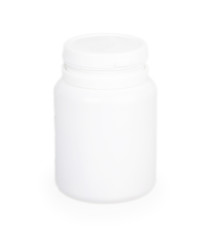 close white plastic medical container for pills