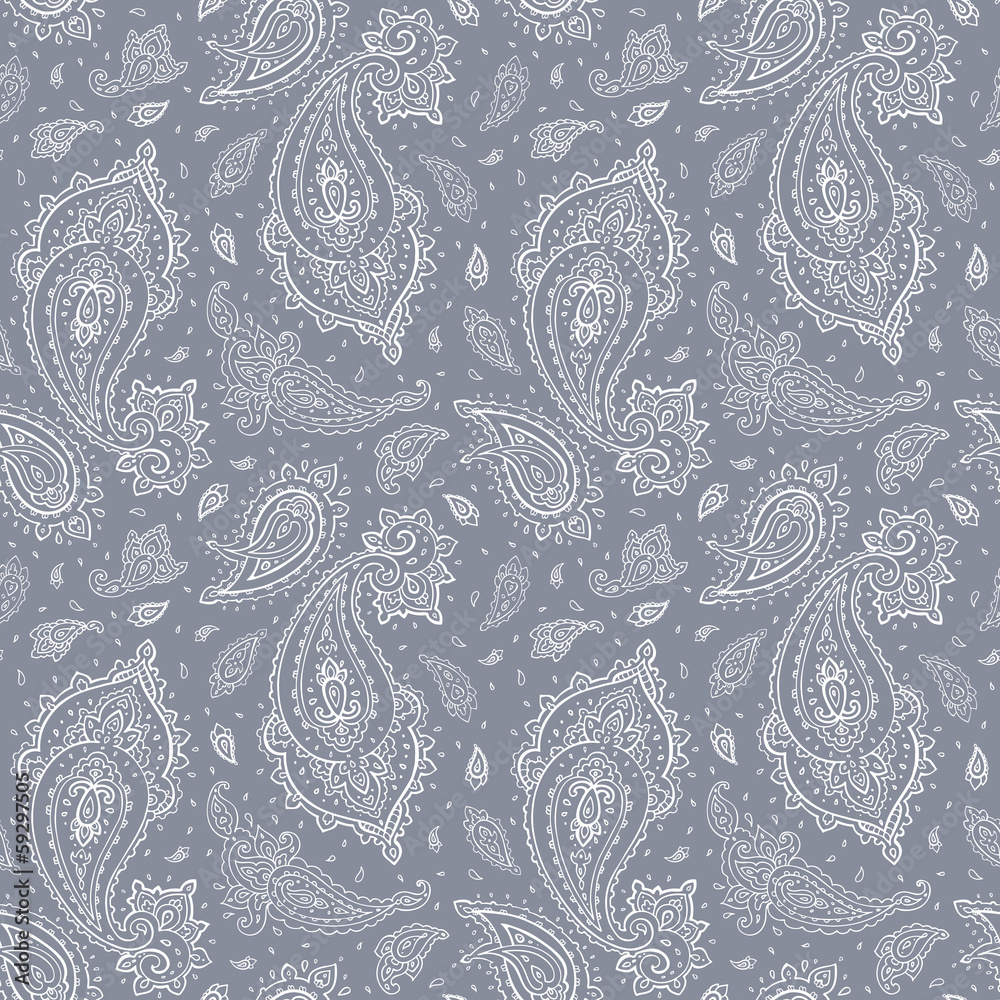 Poster seamless paisley background.