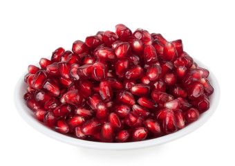 pomegranate seeds on a plate