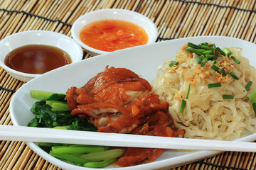 Roast Chicken with egg noodle