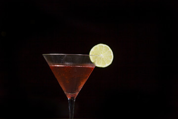Fresh cocktail on dark background