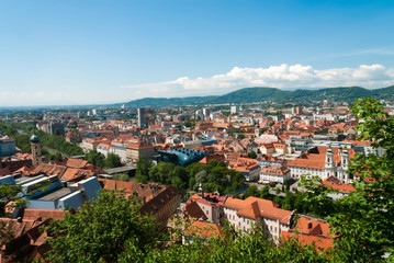 Naklejka na ściany i meble Graz, panorama