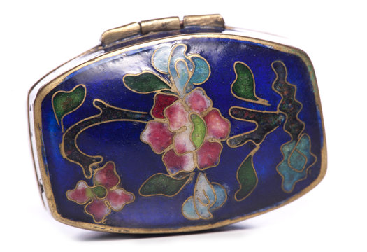 antique  blue enamel cloisonne snuffbox