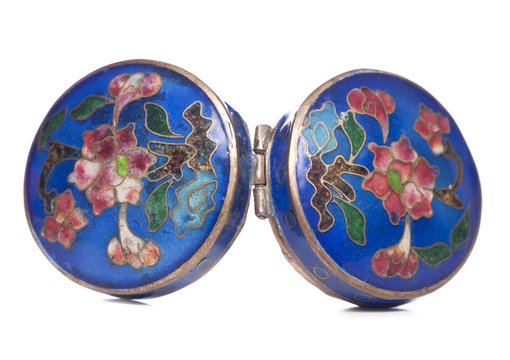 antique  blue enamel cloisonne snuffbox