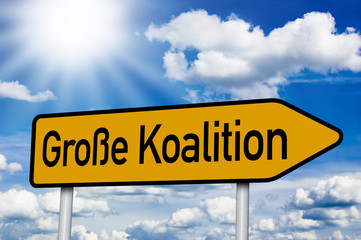 Wegweiser mit Große Koalition