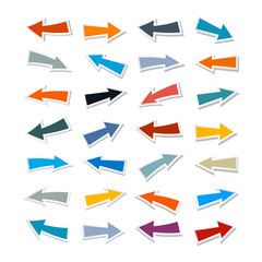 Paper Arrows Set Isolated on White Background