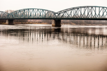 Poland - Torun famous truss bridge over Vistula river.