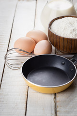 Ingredients for pancakes.