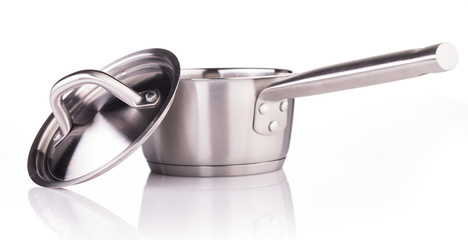 steel pot isolated on white