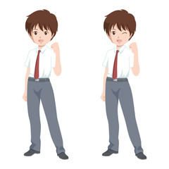 Fototapeta premium 男性/ガッツポーズ