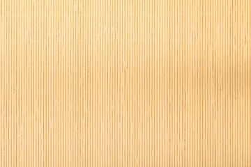 Close up beige bamboo mat striped background texture pattern