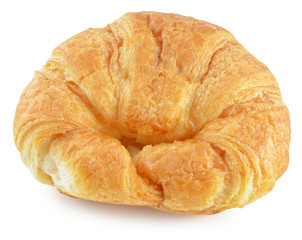 Fresh and tasty croissant over white background