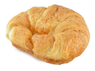 Fresh and tasty croissant over white background