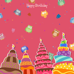 Vector Illustration of a Happy Birthday Greeting Card