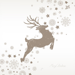 Vector Illustration of an Abstract Christmas Reindeer