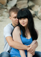 Fototapeta premium loving young couple is embracing