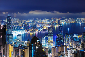 Naklejka premium Hong Kong late night