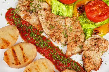 Tasty fish pike perch fillet