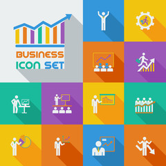 Flat Business Infographic Elements plus Icon Set. Vector.