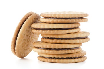 Sandwich biscuits with chocolate filling