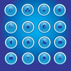 laptop and PC indication blue light buttons eps10